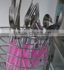 24 Pieces Stainless Steel Cutlery Set With Stand In PVC Box thumbnail-1