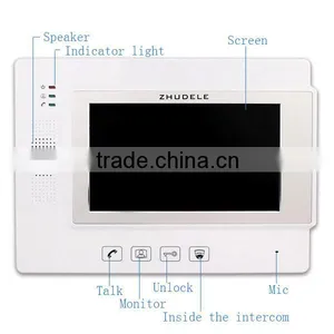 New Video DoorPhone 1 IN 1 Intercom System 7 Inch Screen Monitor Unlocking Hands-Free Intercommunication Night Vision Camera thumbnail-2