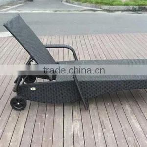 Garden Lounge With Wheel Rattan Sun Lounge thumbnail-4