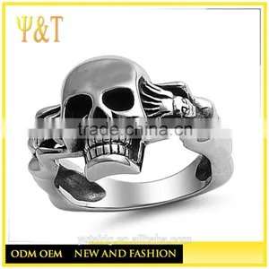 Jingli Jewelry China Factory Best Seller Stainless Steel Crystal Women Skull Rings (HS-109) thumbnail-1