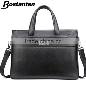 Horizontal Cowhide Leather Vintage Men Briefcase Laptop Bag Messenger Hand Bag thumbnail-1
