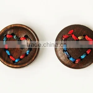 High Quality Fancy 2 Holes Brown Wood Buttons With String thumbnail-1
