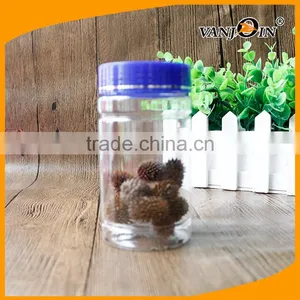 300ml PET Clear Plastic Medicinal Herbs Bottle With Blue Screw Lids thumbnail-1