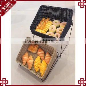 Guranteed Quality Stand Design 2-tier Rattan Bakery Display Racks thumbnail-1
