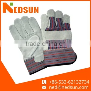 High Quality Rubberized Cuff Working Safety Leather Gloves thumbnail-1