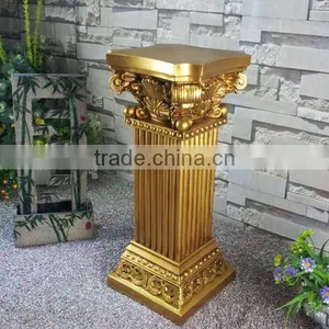 Polyresin Golden Europe Style Wedding Decoration Square Pillars Design thumbnail-3