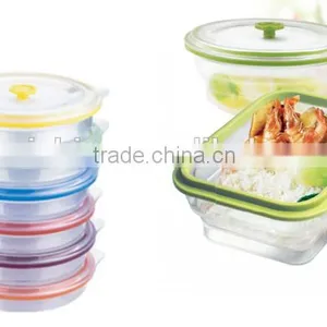 Food Grade Portable Convenient Collapsible Houseware Silicone Foldable Lunch Box thumbnail-2