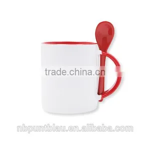 Mug With Spoon for Sublimation Printing ,300ml thumbnail-1