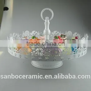 Cinderella Carriage Cake Stand 3 Tiers Lace Design Cake Stand in Metal thumbnail-1