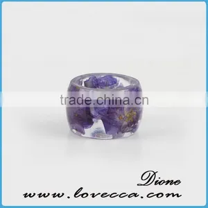 Blue Resin Ring Jewelry Lovely Flowers Resin Ring Women thumbnail-4