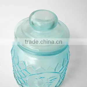 Turquoise Glass Oul Food Grade Container With Glass Seal Lid thumbnail-3