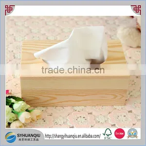 Cheap Pine Wood Home Decoration Wooden Tissue Storage Box thumbnail-1