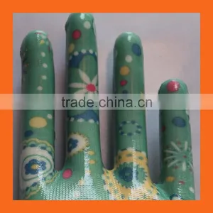Printed Liner Ladies Garden Gloves Thin Lightweight Nitrile Gloves Flower Nitrile Work Gloves thumbnail-3