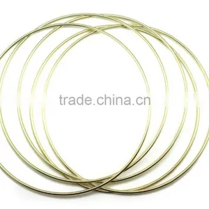 High Quality Bright Brass Color Metal O Ring for Handbag Round Ring, Butt Welded Steel Wire Rings ID 12" thumbnail-3