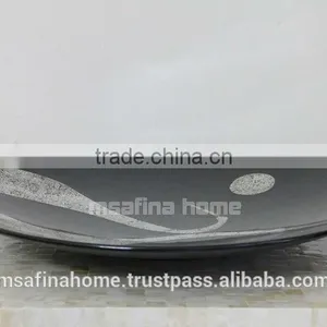 Round Colored Lacquer Decorative Plate thumbnail-1