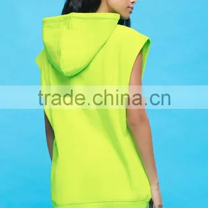 Sports Wear Unisex Deep Armholes Sleeveless Drawstring Hood Hoodie Sports Vest With Kangaroo Pocket thumbnail-6