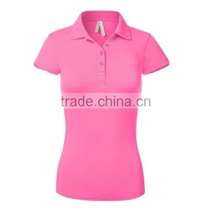 Good Quality Work Wear Design Sport Gym Clothes Heather Grey Gray Women Short Sleeve Cotton Polo Shirt Design With Combination thumbnail-2