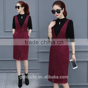 2016 Manufacturer Autumn-wear Fashionable 100% Cotton Ladies Dress With Strap thumbnail-2