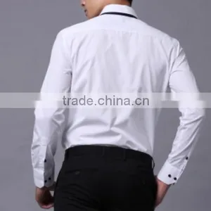 White Banded Collar Tuxedo Shirts Mandarin Collar Man Shirts Wedding Drss Shirts thumbnail-3