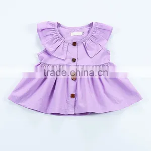 2017 New Design Hot Sale Summer Dress Wholesale Purple Cotton Clothing Boutique Custom Kids Baby 3-5 Year Old Girl Dress thumbnail-4