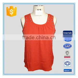 Ladies Fancy Sleeveless Tops With Iron Beads thumbnail-1