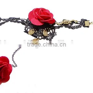 2015 Hot Style South Korean Lace Bracelets With Ring Sets Yiwu Handmade Rose Jewelry Set Wholesale thumbnail-4