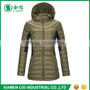 New Product Winter Warm Slim Fit Hooded Women Long Down Filled Jacket thumbnail-3