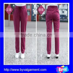 Wholesale Skinny Fitted 100% Polyester Spandex Yoga Sweat Pants With Side Pocket for Women thumbnail-1