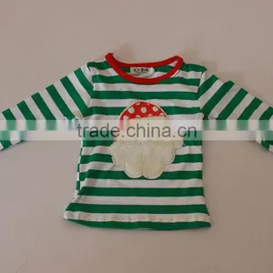 Wholesale Children's Boutique Clothing Christmas Outfit for Children Green Stripes Top and Pants thumbnail-3