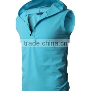 OEM New Design Cotton Plain Wholesale Sleeveless Hoodie Man Vest thumbnail-3