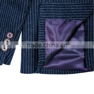 ELPA Fancy Kids Clothes Boys Tailor Made Dark Blue Striped Knitted Wholesale 3 Piece Kids Suits thumbnail-4