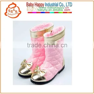Pink Winter Safety Soft Sole Leather Boots for Babies thumbnail-1