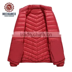 H1016 Mens Winter Down Coat Stand Collar Jacket Quilted Ultralight Down Jacket thumbnail-3