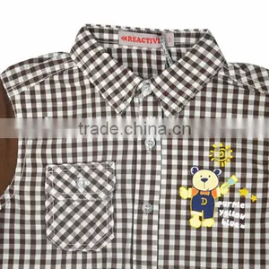 Cotton Cartoon Checked Children Blouse thumbnail-6