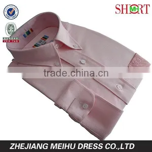 100% Organic Cotton Pink Oxford Button Down Collar Long Sleeve Men's Dress Shirt thumbnail-1