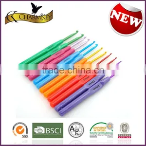 Charmkey Colorful Needlework Plastic Handle Aluminum Crochet Hook Set for Fancy Patterns thumbnail-1
