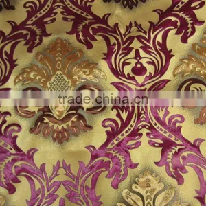 100% Polyester Gold Print Velvet Fabric--Sofa,Curtain Upholstery Fabric thumbnail-1