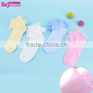Toddler Baby Girls Ankle Socks Lace Ruffles Princess Dance Tights thumbnail-1