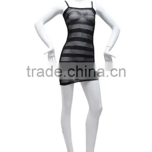 Summer Wholesale Korean Fashion Sexy Elegant Noble Fishnet With Stripe as Dress Woman Adjustment Lose Weight Body Stocking thumbnail-1