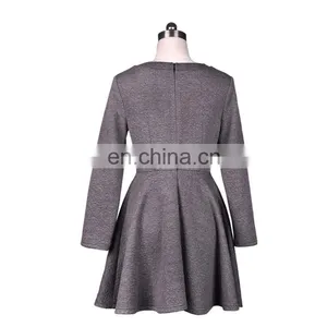 2014 Women New Fashion Long Sleeve Beaded Autumn Dress thumbnail-2