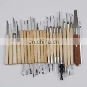 22 Pcs Wooden Metal Pottery Sculpture Carving Clay Tools thumbnail-1