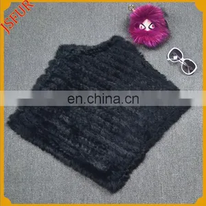 2016 Stylish Hot Sale Gneuine Rabbit Fur Knitted Cashmere Shawl thumbnail-2