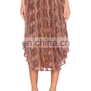 New Fashion Women Ruffled Bohemian Long Skirt thumbnail-1