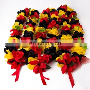 Red Black Yellow Flower Strings Garlands Germany National Flag Color Flower Lei thumbnail-2