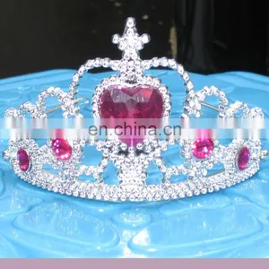 PH-0007 Party Carnival Plastic Birthday Party Crown/ Girls Plastic Princess Tiara Crown thumbnail-1