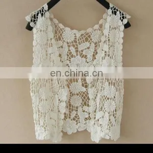 Handmade Elegant Women Girl Crochet Hollow Vest Jacket Top Waistcoat thumbnail-1