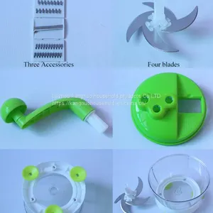 Hand Crank Vegetable Chopping Grinder Kitchen Hand Powered Food Mixer thumbnail-1