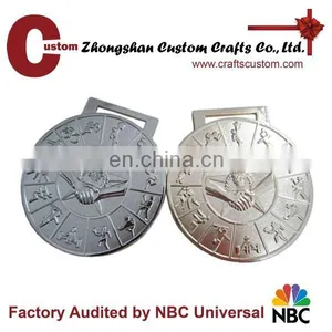 High Quality Engraved Gold Silver Sports Military Metal Medal thumbnail-1