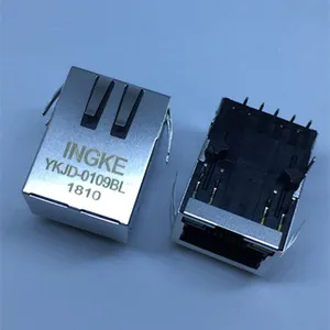 WE 7499211122A YKJD-0109BL Through Hole 100 Base-T Tab Down POE RJ45 Modular Jack Connectors thumbnail-1