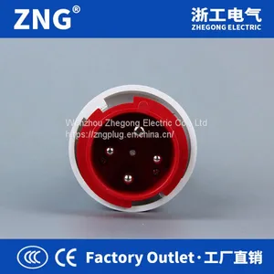 Factory Outlet 63A 4Pin Industrial Waterproof Plug IP67, 400V Industrial Power Plug 63A 3P+PE thumbnail-1